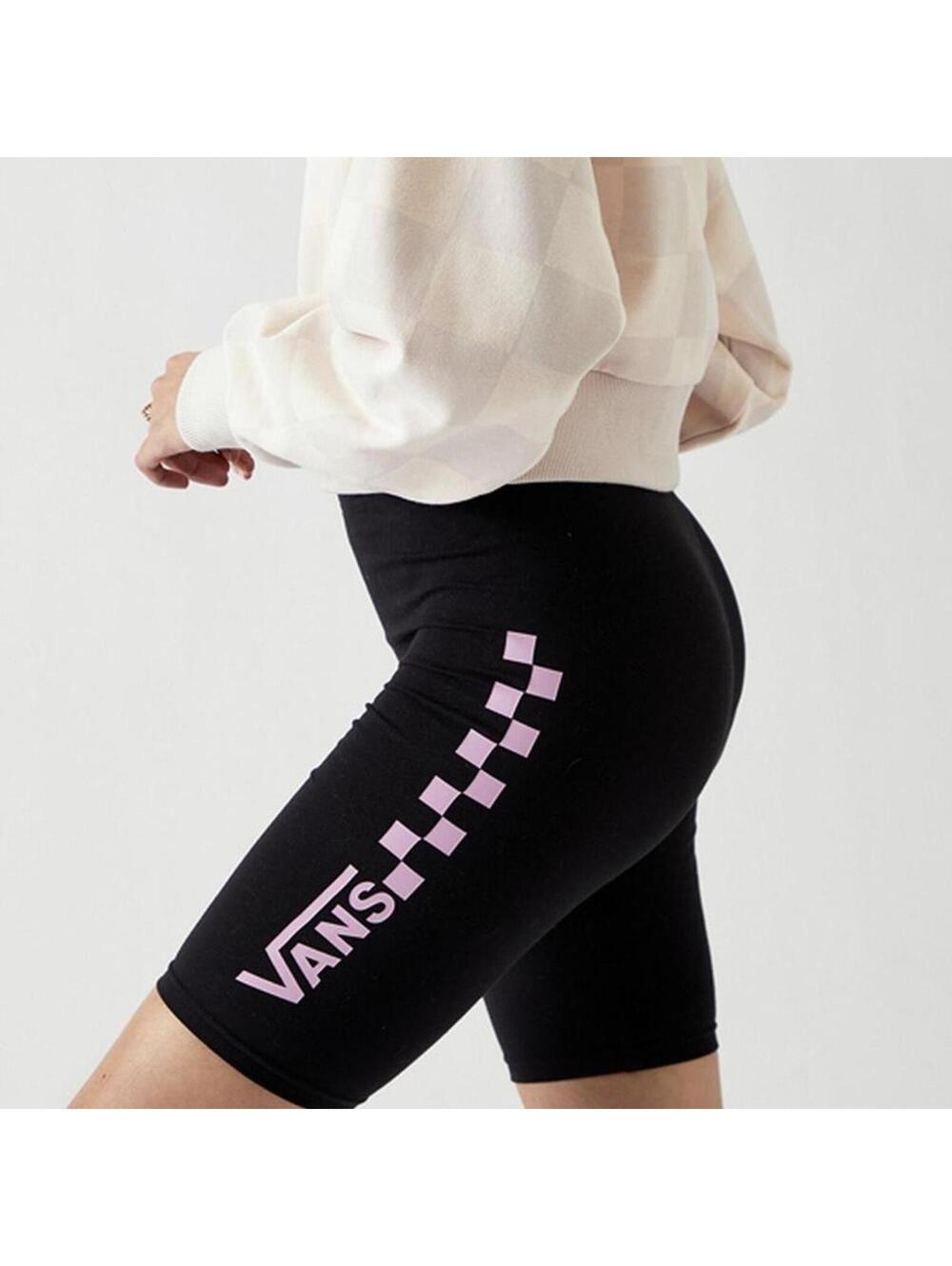 Vans black/pink checkered bike shorts Size S